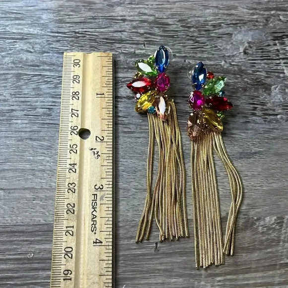 Fashion Earrings Multi Color Rhinestone Dangle Earrings - Picture 9 of 10
